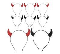CLISPEED 8 Pièces Bandeau à Cornes de Démon Pailleté en Tissu Non Tissé, Confortable et Facile à Porter, Accessoire de Costume pour Carnavals et Fêtes Toute L'année