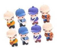 CLISPEED 8 pièces Micro-poupées Garçon et Fille PVC Décor Miniature de Bureau Figurines Mignonnes pour Scènes Microlandscape Ornements Décoratifs Artistiques pour Maison de Poupée et