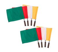 CLISPEED 8 pièces Set de Drapeaux Arbitre Hand Signal Flags pour Matchs de Football Drapeaux Signalisation Compétition Acier Inoxydable avec Poignée Confortable Légers et Durables pour