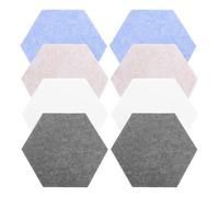 CLISPEED 8 Pièces Tuiles Murales Hexagonales en Feutre Autocollantes, Tableau D'affichage Décoratif Multifonction en Feutrine pour Notes et Photos, Bureau ou Maison
