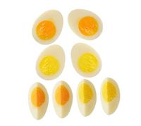 CLISPEED 8 Œufs Factices Réalistes pour Photographie Culinaire, Modèle D'œuf Semi-cuit et Dur, Accessoires Alimentaires en Plastique, Lot de 4 Types X 2 Pièces, Alimentaire Éducatif