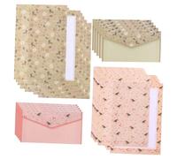 CLISPEED 90 pièces Papier Lettre Vintage avec Enveloppes Fleuries Set pour Correspondance Invitations et Cartes Motifs Élégants Vert Olive et Rose Cadeau Pratique pour Amis et Famille