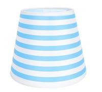 CLISPEED Abat-Jour Décoratif en Tissu Rayé Bleu et Blanc Cylindre 17 CM Diamètre Accessoire pour Lampe de Bureau et Lampe de Lecture Facile à Installer et Retirer