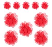 CLISPEED Accessoires Fleurs Artificielles en Maille 5 Cm, Lot de 10 Têtes de Fleurs Éclatantes Rouges, Décorations DIY pour Mariage, Décoration Intérieure et Loisirs Créatifs