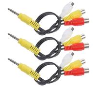 CLISPEED Adaptateur Audio Av Tête Étendue en Pvc et Fil de Cuivre, Câble Vidéo Satellite Multi-usage pour Tv, Pack de 3 Pièces, Connecteur Femelle Triple