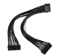 CLISPEED Adaptateur d'alimentation Double 24 Broches ATX pour Carte Mère, Câble D'extension Synchrone, Alimentation 3,3v-12v, Noir, Usage Informatique Professionnel