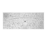 CLISPEED Affiche Géante à Colorier Saint-valentin pour Garçon et Filles - Nappe en Papier Épais 100% Résistant - Set de Table Créatif Cœur et Ours - Activité Manuelle pour Fête et Classe