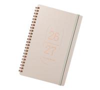 CLISPEED Agenda 2027 Carnet de Notes de Réunion, Planificateur de Tâches Quotidiennes, Couverture Pu Beige, Papier et Métal, Organisation des Espaces, Planification Annuelle, pour Réunions