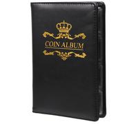 CLISPEED Album de Collection Monnaie Noir Compact Porte-monnaie de Rangement Léger et Portable Organisateur pour Médailles et Jetons