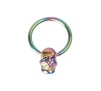 CLISPEED Anneau Nasal en Acier Inoxydable Forme Crâne Léger et Coloré, Bijou de Piercing Art pour Soirée en Club, Style Cool et Original, 1pc