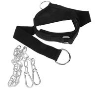 CLISPEED Appareil de Renforcement du Cou Harnais Tête Noir, Poids Ajustable, Boucle en Fer Sécurisée, Équipement Musculation pour Exercices de Force et Haltérophilie, Usage Sportif