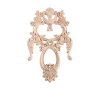 CLISPEED Applique Bois Sculpté Européenne, Applique Décorative en Bois Beige, Forme Verticale, Style Classique Élégant, pour Porte, Armoire, Mur, Couloir et Banc, Décoration DIY