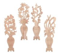 CLISPEED Appliques D’Angle en Bois Sculpté 4 Pièces pour Meubles Incrustations Décoratives Non Peintes Décor Soi-Même pour Armoire Lit et Miroir Style Traditionnel Chinois