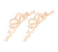 CLISPEED Appliques en Bois Sculpté Usage Décoratif et de Style Européen 2pcs Ornements Élégants en Bois Massif pour Décoration de Meubles Adaptés pour Armoires et Lits