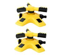 CLISPEED Arroseur Rotatif De Jardin 360° 2 Pièces Jaune pour Pelouse Et Potager Système D'arrosage Triple Hélice Uniformément Distributeur d'eau pour Extérieur