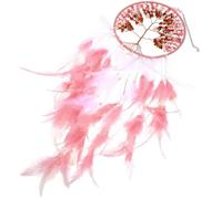 CLISPEED Attrape-rêves Plumage Rose Fait Main Cristaux, Décoration Maison Unique pour Chambre, Effet Décoratif Chaleureux et Atmosphère Romantique