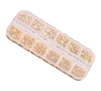 CLISPEED Autocollants Décoratifs pour Ongles Nail Art Perles Demi-Cercles Dorés Boîte 2300 Pcs Accessoires Nail Art pour Manucure Décoration Ongles Élégante et Personnalisée