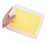 CLISPEED Bac à Litière Rectangulaire pour Petits Animaux en Plastique Jaune avec Design Séparateur Stable pour Cages et Extérieur