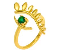 CLISPEED Bague Le Mauvais Œil Pour Femme Dorée En Alliage Ajustable Ouverture, Bague En Zircon Décorative Accessoire Mode Soirée Taille Unique