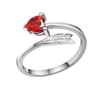 CLISPEED Bague Réglable en Argenté 925 pour Couple Anneau Ouvert Cœur Flèche de Cupidon Bijou de Mode Unisexe Accessoire Romantique pour Anniversaire et Présent Amoureux