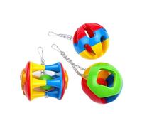 CLISPEED Balle Oiseau Motricité Lot de 3 Pièces 3.35X3.07X3.07In pour Perruches et Calopsittes en Matériau Sécurisé Couleur Aléatoire