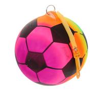 CLISPEED Ballon de Football Garçon Fille Gonflable avec Corde à Ressort et Poignée Léger et Coloré Sportif pour Jardin et Activités Maternelle