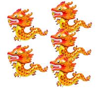 CLISPEED Ballon Dragon Chinois Aluminium Rouge 5 Pièces, Décoration Nouvel An Chinois, Ballon Fête Année Du Dragon, Accessoire Photo Festival Du Printemps