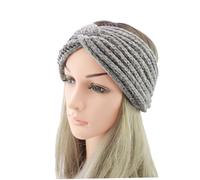 CLISPEED Bandeau Cheveux Tricoté Laine Croisé pour Femmes Serre-tête Chaud et Confortable pour Sport et Hiver Accessoire Mode Gris
