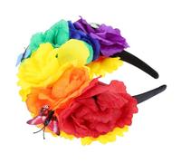 CLISPEED Bandeau Fleuri Mexicain Couronne De Fleurs Pour Déguisement Accessoires Pour Cheveux Mexicains Bandeau Pour Soirée Cosplay Couronne De Fleurs Halloween