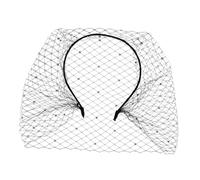 CLISPEED Bandeau Voile Maille Noire avec Cristaux Serre-tête Léger et Élégant pour Femme Voile Visage pour Mariage Cérémonie Funérailles et Tea Party