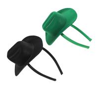 CLISPEED Bandeaux de Chapeau Cowboy Mini 2 Pièces pour Femmes et Filles en Plastique Léger, Design Unique et Confortable, pour Anniversaire et Style Quotidien