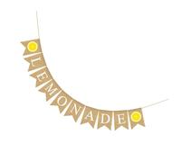 CLISPEED Bannière Swallowtail Lin à Motif Citron Lemonade Décoration Hawaïenne pour Fête Danniversaire Bord de Mer
