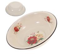 CLISPEED Bassin Émaillé Rétro Beige Grosse Capacité en Émail Multifonctionnel pour Battre Œufs et Se Laver le Visage Style Ancien Plusieurs styles