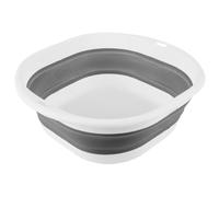 CLISPEED Bassine Pliable Portable pour Lavage Visage et Lavabo Compact avec Crochet de Suspension Pratique pour Voyage et Usage Domestique Gris Blanc Petit Modèle