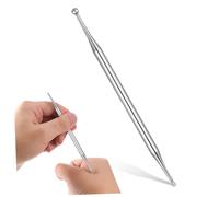 CLISPEED Bâton de Massage Métallique Portable Acier Inoxydable Stylo Acupression Manuel et Confortable Outil Pratique pour Massage Musculaire et Points Acupuncture Usage Domestique et