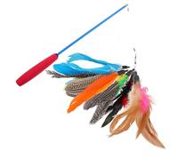 CLISPEED Bâton Interactif pour Chat Et Chaton Jouet De Taquinerie en Plastique Tube Télescopique Rouge Et Bleu Jeu Intérieur pour Animaux Domestiques