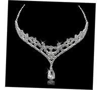 CLISPEED Bijou de Front de Mariée en Alliage et Strass Argenté Pendentif Frontal Élégant Accessoire de Front de Mariage pour Cérémonie Soirée et Bal