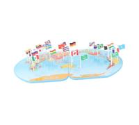 CLISPEED Bois Géographique Cognitif avec Drapeaux Nationaux Jeu Éducatif pour Garçon Fille Monde et Apprentissage Ludique Adapté Aux Garçons et Filles