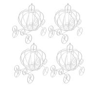 CLISPEED Boîte à Bijoux Décorative Corbillard Citrouille de Mariage en Fer Blanc, Lot de 4, Centre de Table Élégant pour Décoration Mariage et Occasions Spéciales