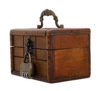 CLISPEED Boîte à Bijoux Décorative Vintage en Bois Multifonction avec Serrure Rétro pour Rangement d'Escape Game et Organisation de Bijoux, Design Ancien Élégant Maison