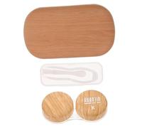 CLISPEED Boîte à Lentilles de Contact Étanche Cuir Vintage avec Miroir Étui de Voyage Portable Double Compartiment pour Lentilles Rangement Pratique Accessoire de Soin des Yeux Couleur