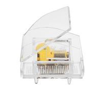 CLISPEED Boîte à Musique Décorative en Cristal Transparent Miniature de Piano en Verre Boîte à Mélodies Élégante pour Décoration de Table Présent D’Anniversaire et Ambiance Romantique