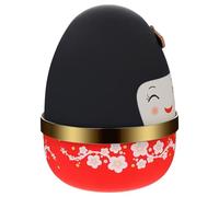 CLISPEED Boîte à Musique Tournante Poupée Japonaise Style Rotatif Décoratif Ornement Maison Rouge Rose