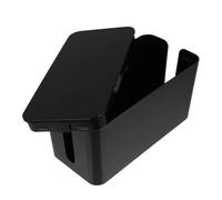 CLISPEED Boîte Cache-Câble Noire en Plastique Petite Taille Ouverture Détachable pour Gestion des Câbles Bureau Prise Multiple et Rangement Domestique