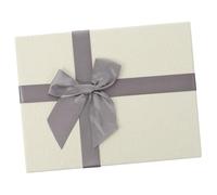 CLISPEED Boîte Cadeau Rectangulaire Élégante avec Nœud Boîte pour Anniversaire et Fêtes Coffret Cadeau pour Cosmétiques Dimensions Blanc et Gris