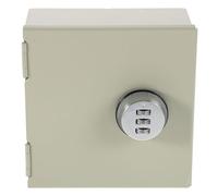 CLISPEED Boîte de Prise Électrique en Acier Inoxydable Protection Étanche Beige Verrouillage par Code Rotatif pour Prises Murales Adaptée aux Bureaux et Espaces Extérieurs