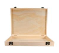 CLISPEED Boîte en Bois Massif Naturel à Couvercle à Charnière Petite Boîte Rectangulaire de Rangement DIY pour Bijoux et Souvenirs pour Peinture et Projets Créatifs Coffret Rustique