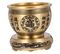 CLISPEED Bol Feng Shui Laiton avec Socle Stable Ornement de Richesse Chinoise Traditionnelle Bassin de Fortune et Rangement Pratique pour Bureau et Maison Sculpture Décorative