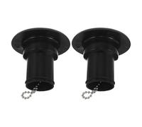 CLISPEED Bouchon de Remplissage 38 Mm Noir et Bleu en Plastique pour Réservoir D’Eau et Essence, Lot de 2 Pièces, Accessoire Nautique Compatible Yacht, Voilier et Camping-Car,