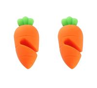 CLISPEED Bouchons Anti-déversement Lot de 2 en Silicone Forme Carotte Orange, Outil Cuisine Créatif et Chic pour Protéger Vos Casseroles au Quotidien